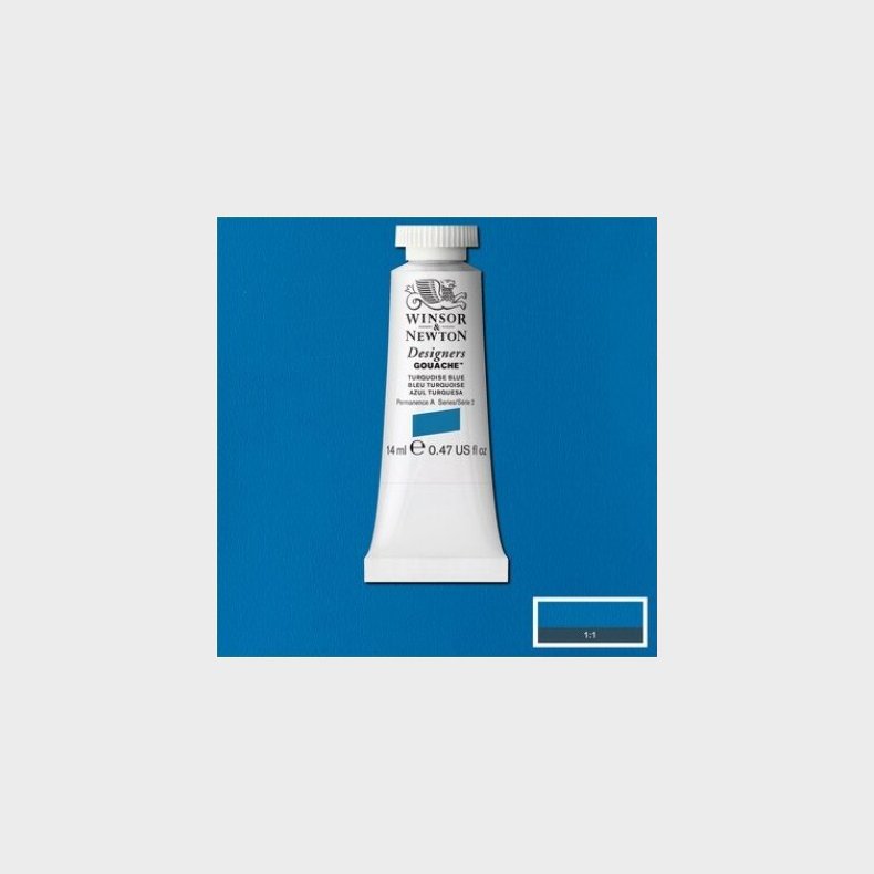 Winsor & Newton - Akvarelfarve - Gouache - Turquoise Blue 14 Ml