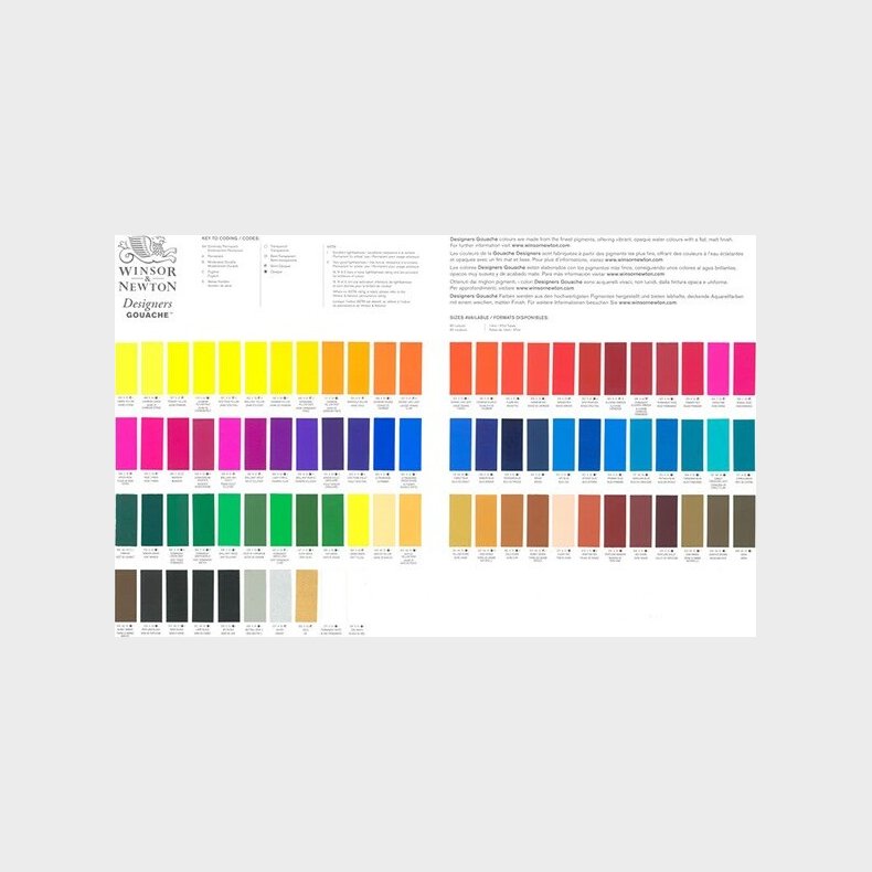 Winsor & Newton - Designers Gouache Colour Chart - 7540704 -