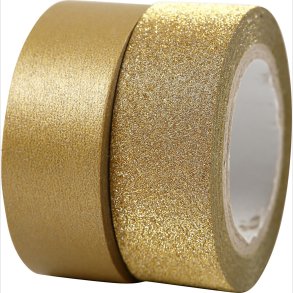 Designtape - B 15 Mm - Guld - 2 Ruller