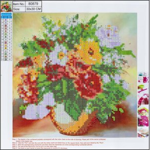 Diamond Painting 30 X 30 Cm - Blomster - Centrum