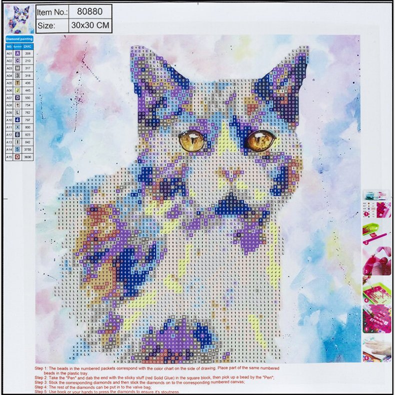 Diamond Painting 30 X 30 Cm - Kat - Centrum