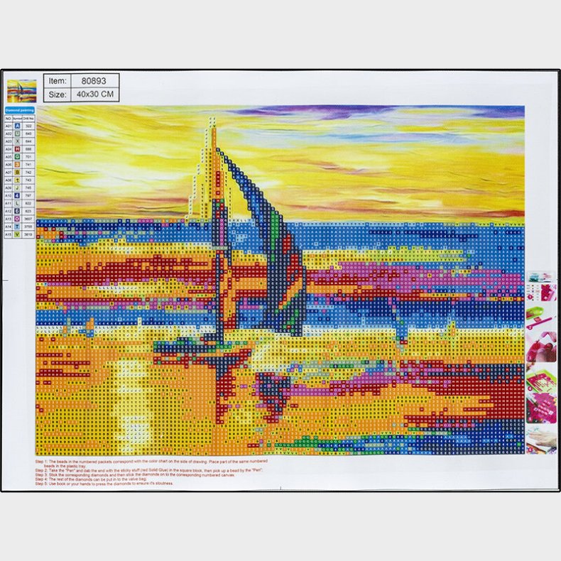 Diamond Painting 30 X 40 Cm - Sejlbd - Centrum