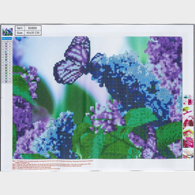 Diamond Painting 30 X 40 Cm - Sommerfugl - Centrum