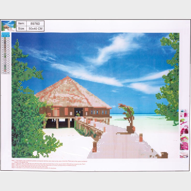 Diamond Painting 40 X 50 Cm - Strand Med Hus - Centrum