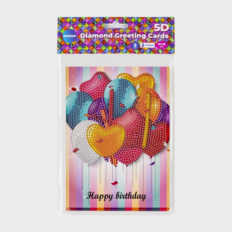 Diamond Painting Fdselsdagskort - 2 Stk - Centrum