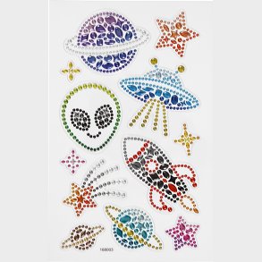 Rhinsten Klistermrker  - Rummet - 10x16 Cm - 1 Ark