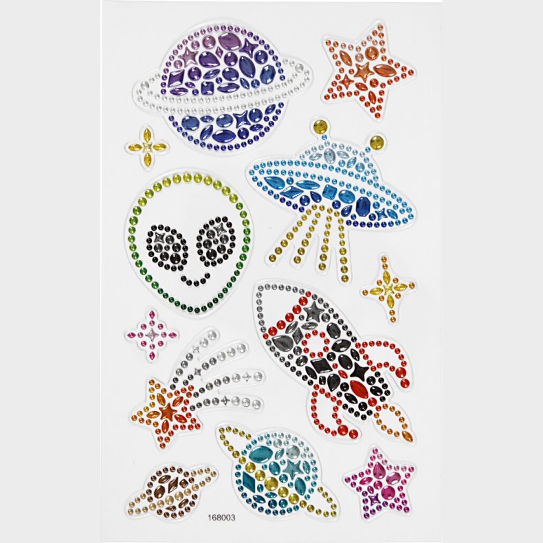 Rhinsten Klistermrker  - Rummet - 10x16 Cm - 1 Ark