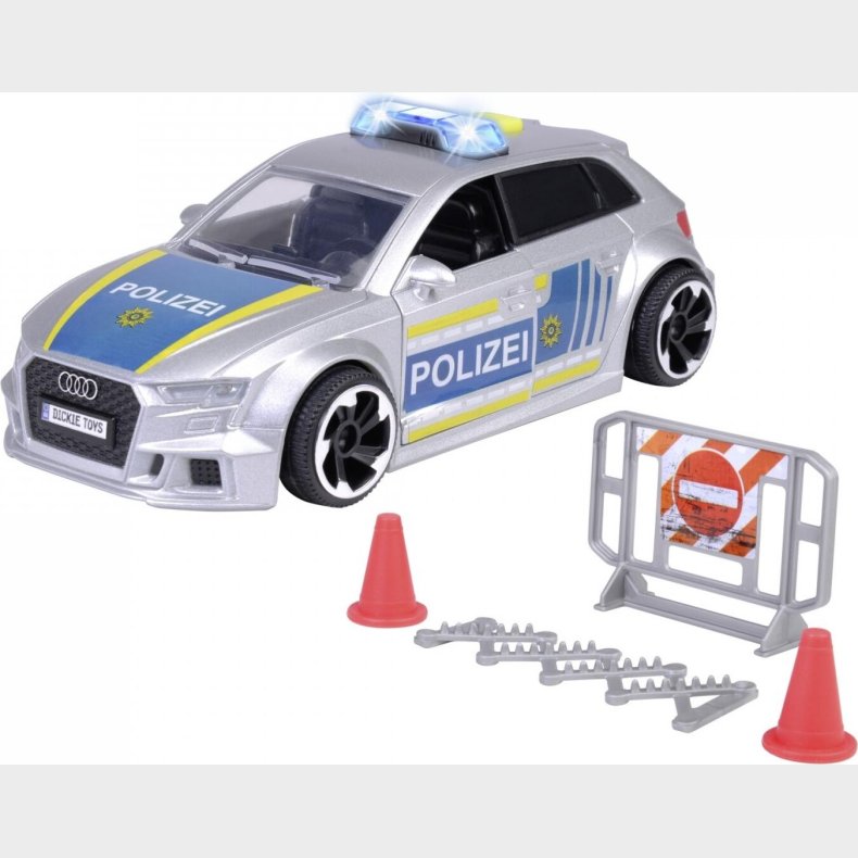 Dickie Toys - Politibil Legetj Med Lyd Og Lys - Audi Rs3