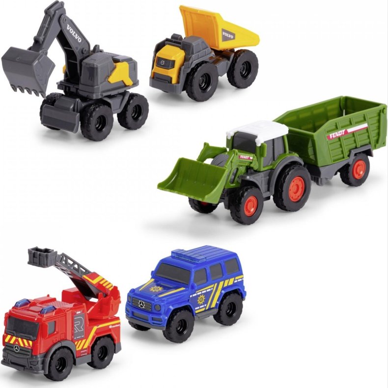 Dickie Toys - Leget�jsbiler - Micro Vehicle Set - 5 K�ret�jer