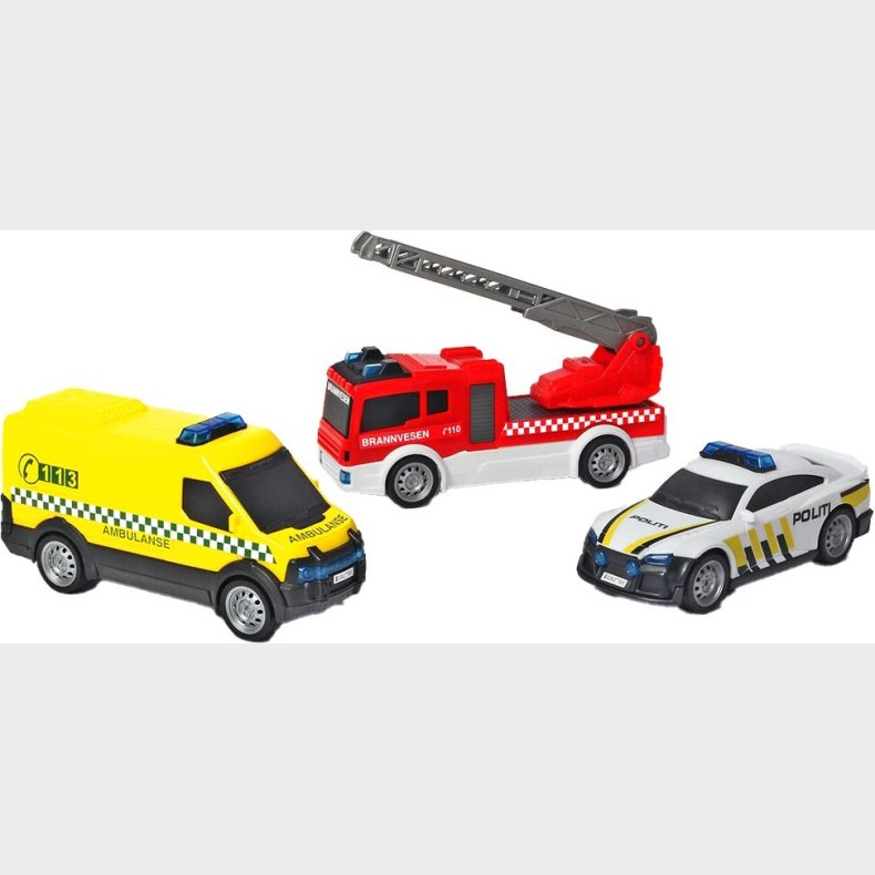 Dickie Toys - Brandbil, Politibil Og Ambulance Legetj
