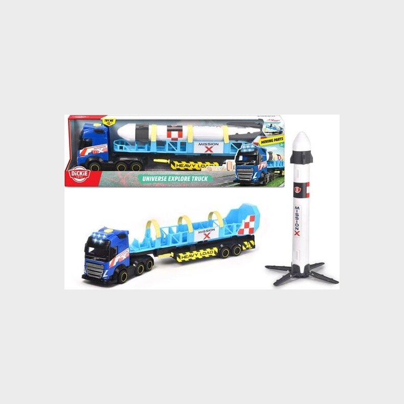 Dickie Toys - Space Mission Truck Med Raket - Med Lys Og Lyd