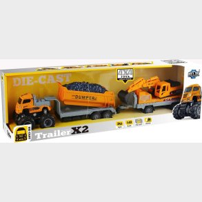 Die-cast Dumper W/hangers, Excavator & Friction - Klx Toys
