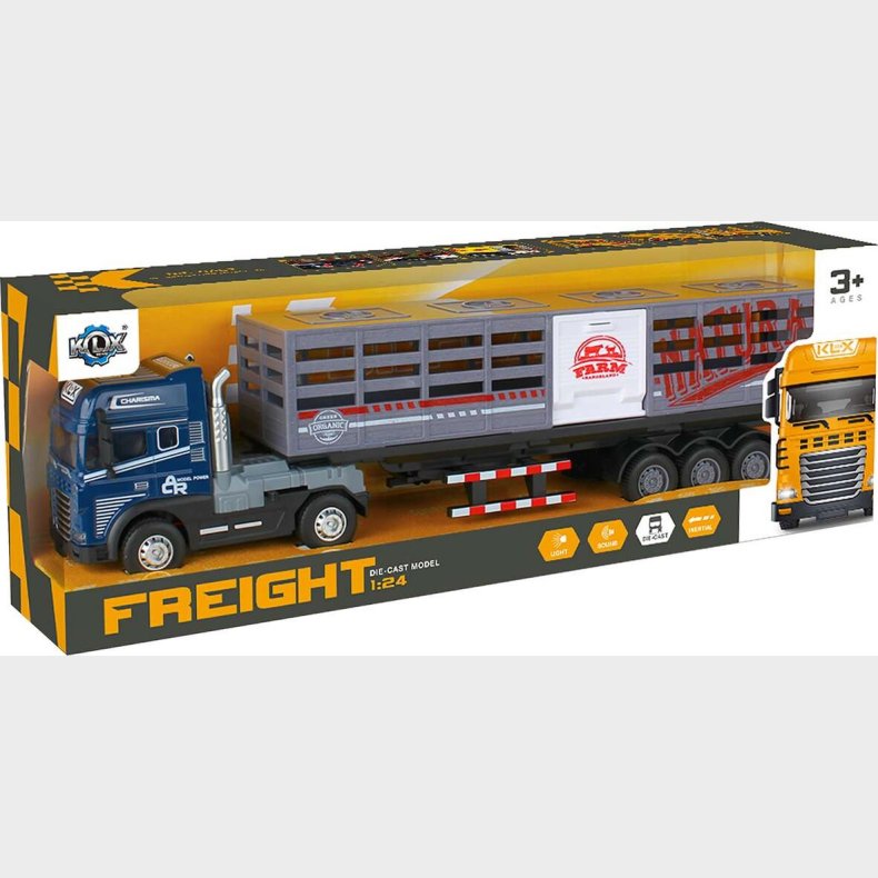 Die-cast Truck W/animal Trailer, Light & Sound - Klx Toys