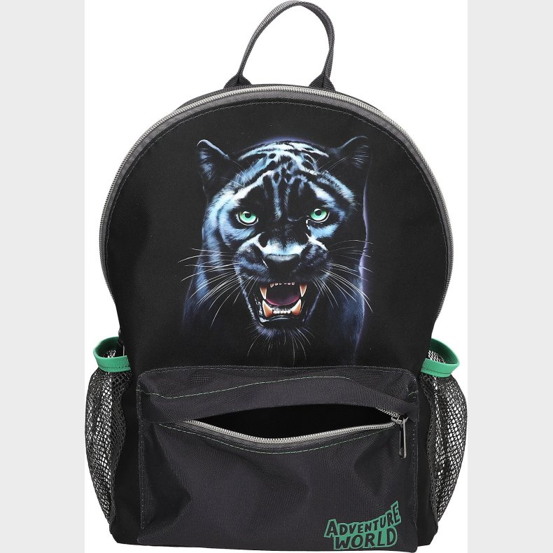 Dino World - Adventure World Rygsk - Panther - Dark Grey With Vibrant Green Details