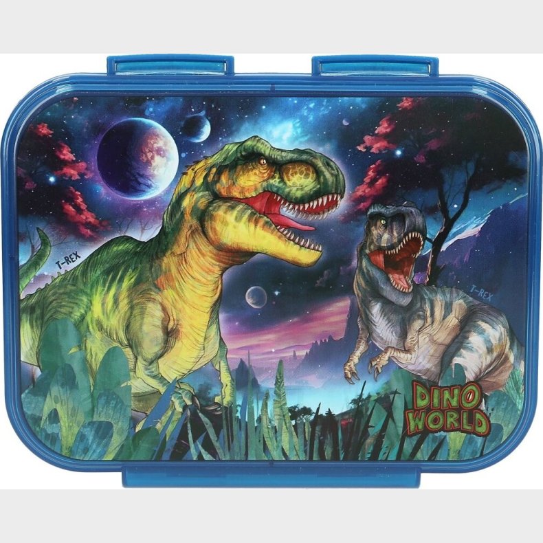 Dinosaur Madkasse Med 3 Rum - Galaxy - Bl - Dino World