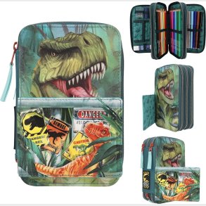 Dino World - Trippel Penalhus Med Indhold - Danger