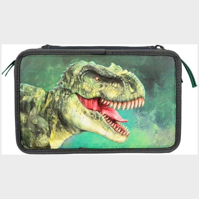 Dino World - Trippel Penalhus Med Indhold - T- Rex