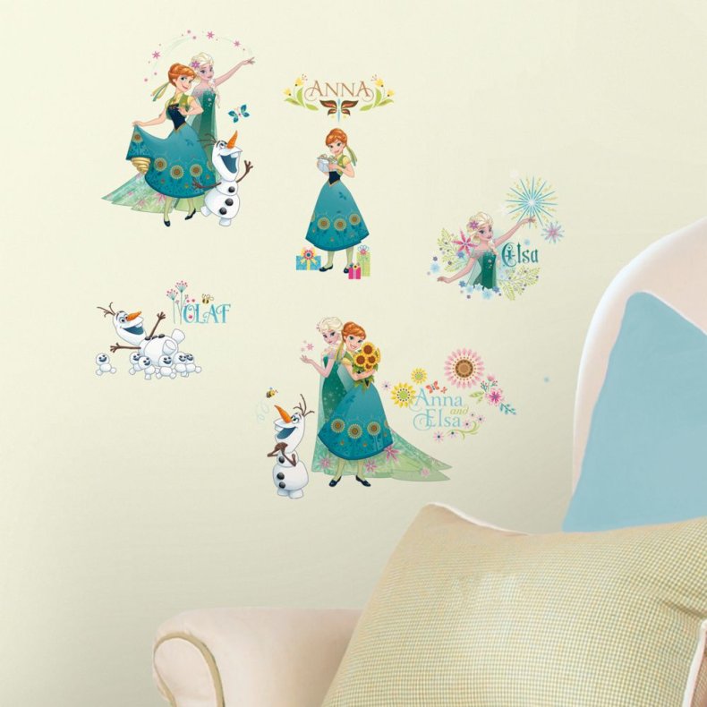 Disney Frost Anna, Elsa & Olaf i for�ret Wallstickers