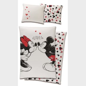 Disney Minnie og Mickey Mouse Sengetj - 100 procent bomuld