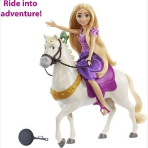 Rapunzel Dukke Med Maximus Hest - Disney Princess