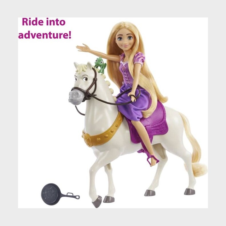 Rapunzel Dukke Med Maximus Hest - Disney Princess