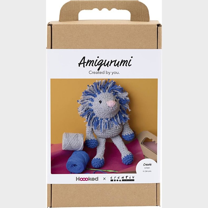 Diy Kit Amigurumi - Lve - Marinebl - Lys Gr