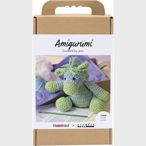 Diy Kit Amigurumi - Zebra - Lys Bl - Lys Grn
