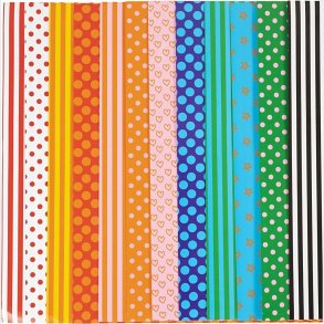 Glanspapir Ark St - 12 Mnstre - 100 Ark