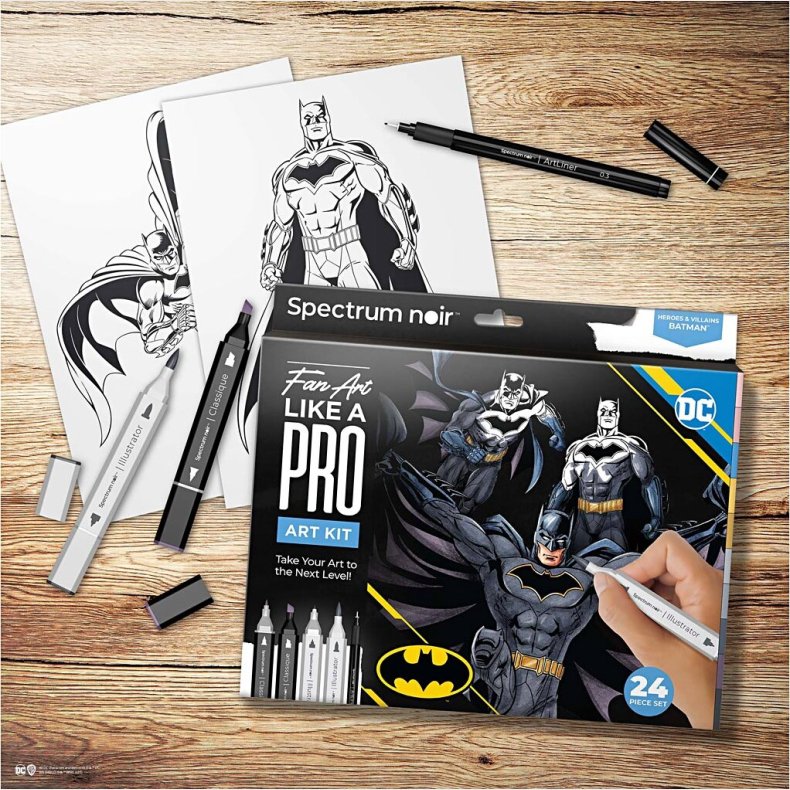 Diy Kit Illustration - Batman Helte Og Skurke  - Assorterede Farver