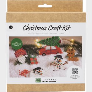 R�r Perler Julepynt Diy Kit - Bil - Rensdyr - Snemand - Nisse - Nabbi Biobeads