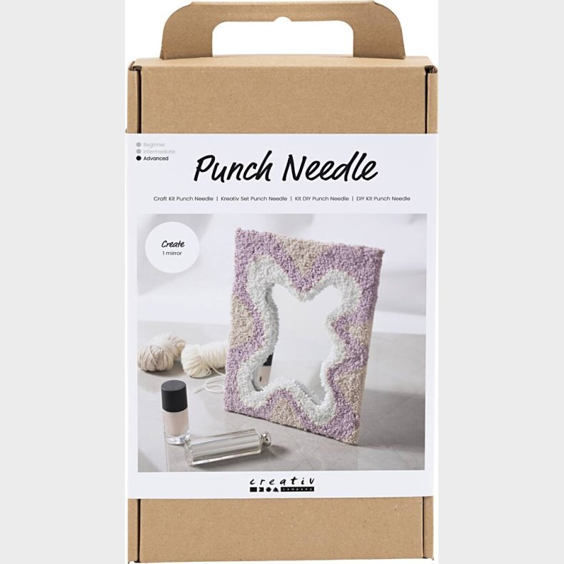 Diy Kit Punch Needle  - Spejl - Pastelfarver