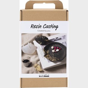 Diy Kit Resin Stbning - Musling - Sort - Guld