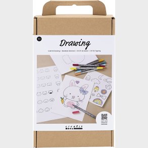 Diy Kit Tegning - Blandede Figurer - Pastelfarver
