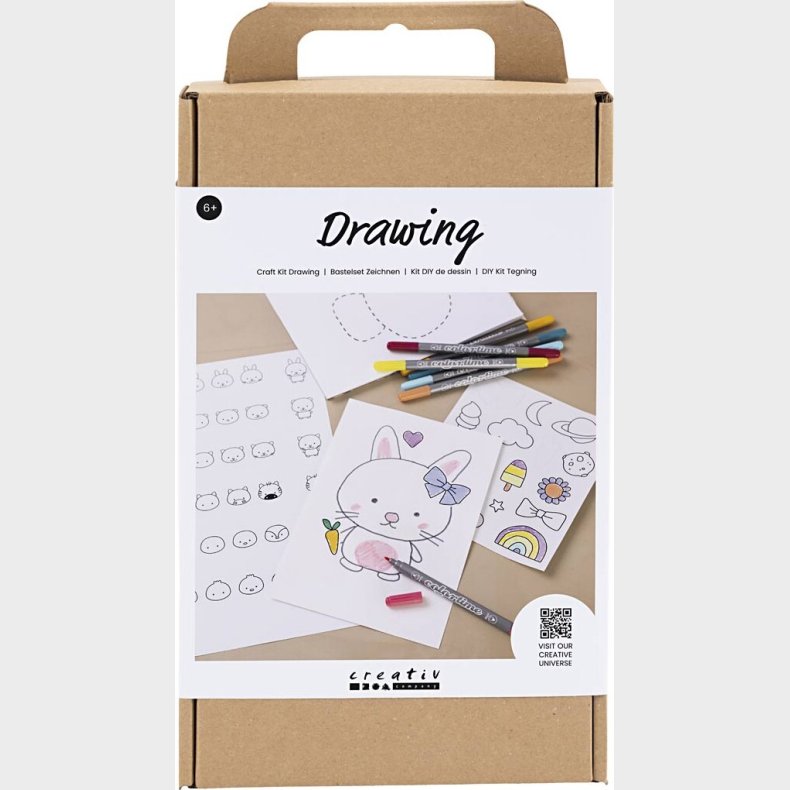 Diy Kit Tegning - Blandede Figurer - Pastelfarver