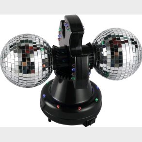 Dobbelt Diskokugle Med Lys Og Motor Til Bord