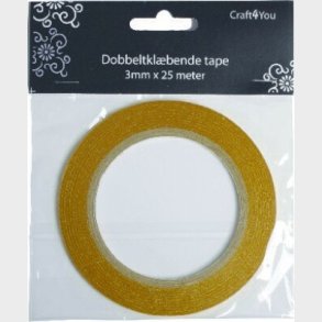 Dobbeltklbende Tape - 3 Mm - 25 M - Syrefri - Paper Line