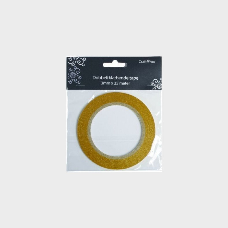 Dobbeltklbende Tape - 3 Mm - 25 M - Syrefri - Paper Line