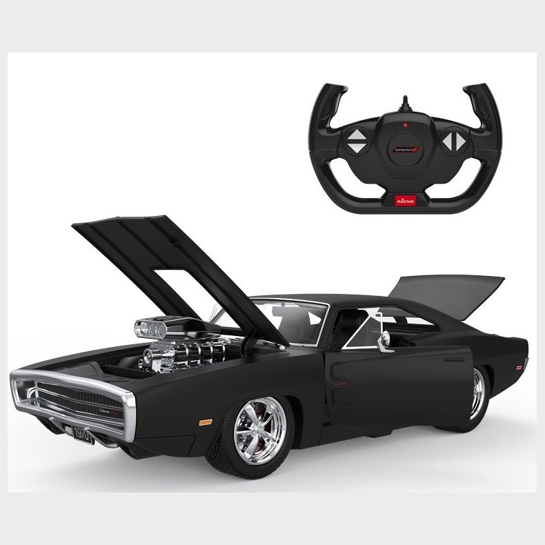 Dodge Charger R/T Fjernstyret Bil 1:16, 2.4G Sort