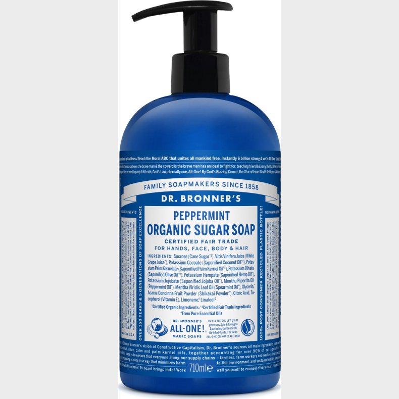 Dr. Bronner's - Organic Sugar Soap - Peppermint 710 Ml