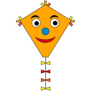 HQ Kites | Drage - med hale og 1 line, 45x50 cm Happy face