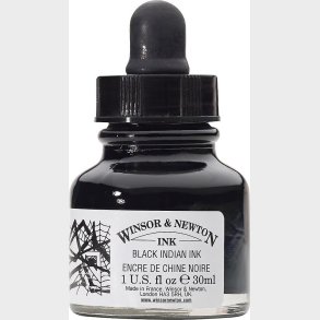 Winsor & Newton - Indian Ink - Blk - Sort 30 Ml