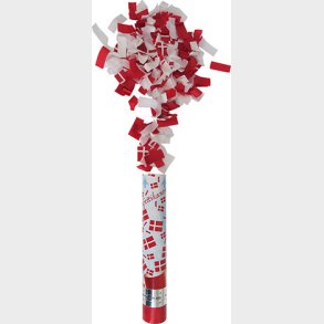 Drejekonfetti - 30 Cm - Rd / Hvid Konfetti - Scanseason