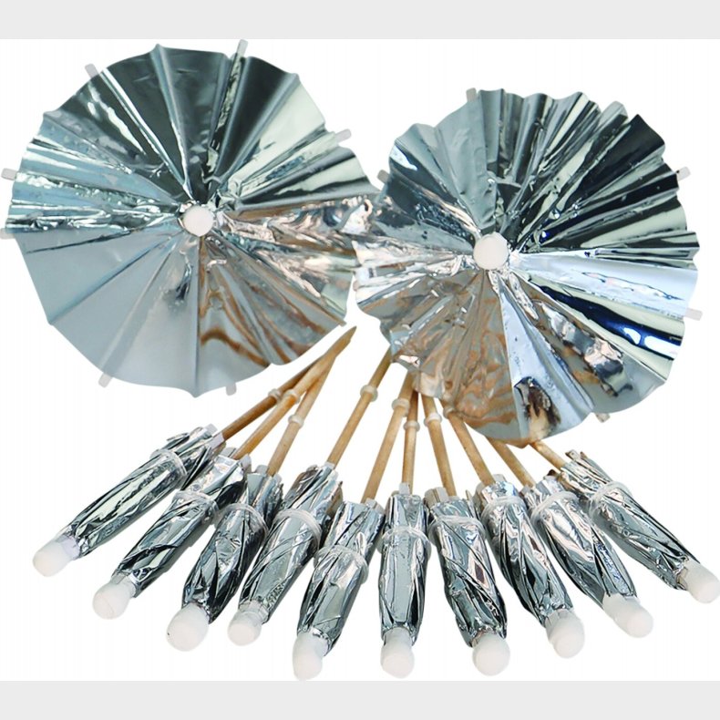 Drinksparasoller - Slv - 12 Stk - Scanseason