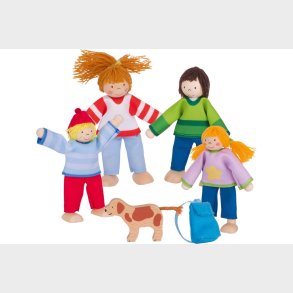 goki | Dukkehus - Dukkefamilie inkl. hund