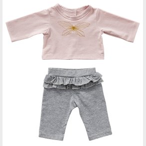 byASTRUP | Dukketj - Bluse m. print og bukser - Flere str. 46-50 cm.