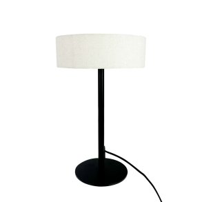 Dyberg Larsen Bordlampe - Calix Med Stof Skrm - Sort