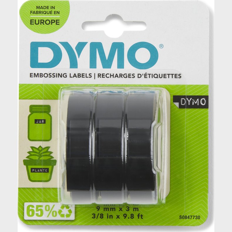 Dymo - Embossing Labels - 9 Mm X 3 M - 3-pak