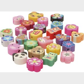 Dyre- Og Blomsterperler -  10 Mm - Hulstr. 1,5 Mm - 200 Assorterede