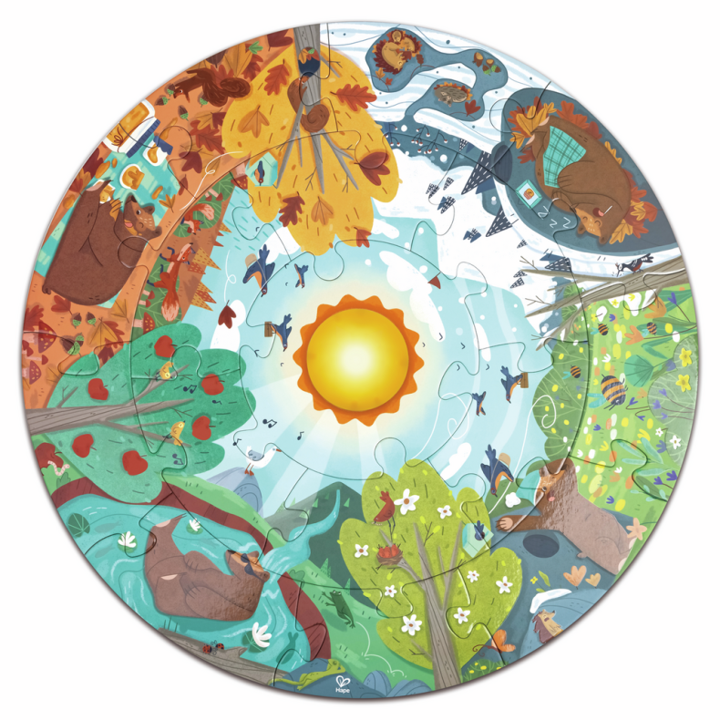 Hape | Puslespil m. 16 brikker - rstiderne