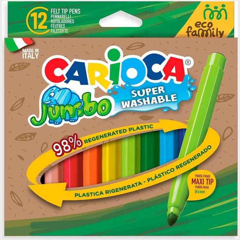 Carioca - Jumbo Super Washable Tusser - Ecofamily - Maxi - 12 Stk